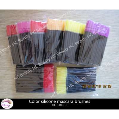 Disposable color silicone mascara brushes wands for Eyelash Extension